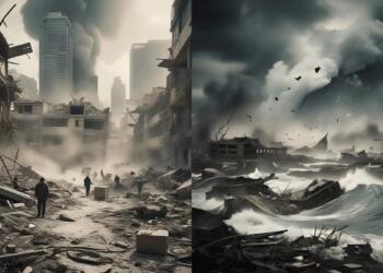 Meta AI द्वारा बनाए गए भूकंप और सुनामी के चित्र