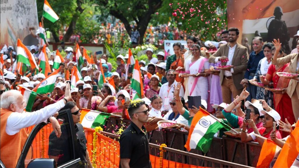 Colonel Sofia Qureshi family join PM Modi roadshow in Vadodara