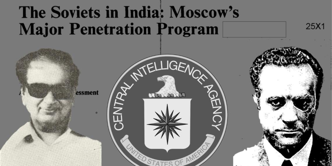 कांग्रेस नेता हरि किशन लाल भगत (बाएं) और दिल्ली में सोवियत सूचना विभाग के प्रमुख निकोले फेदिन (दाएं)