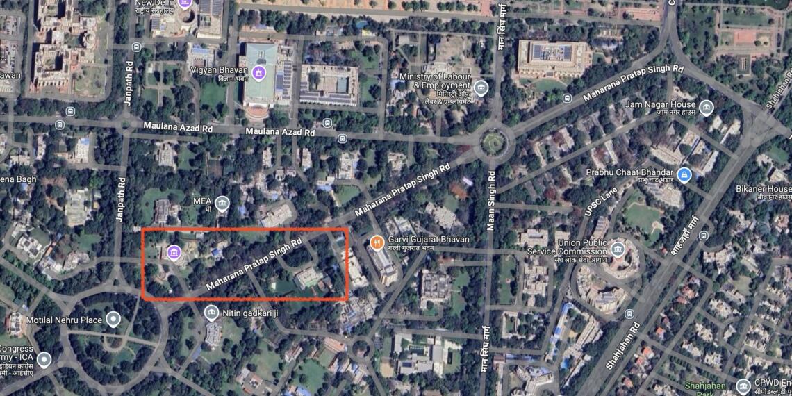 गूगल मैप्स पर बदला हुआ अकबर रोड का नाम