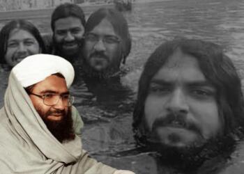 स्विमिंग पूल में 2019 के पुलवामा हमले में शामिल चार आतंकियों मोहम्मद उमर फारूक, तल्हा राशिद अल्वी, मोहम्मद इस्माइल अल्वी और राशिद बिल्ला ने इसी स्विमिंग पूल में तस्वीरें खिंचवाई थीं (चित्र: द प्रिंट)