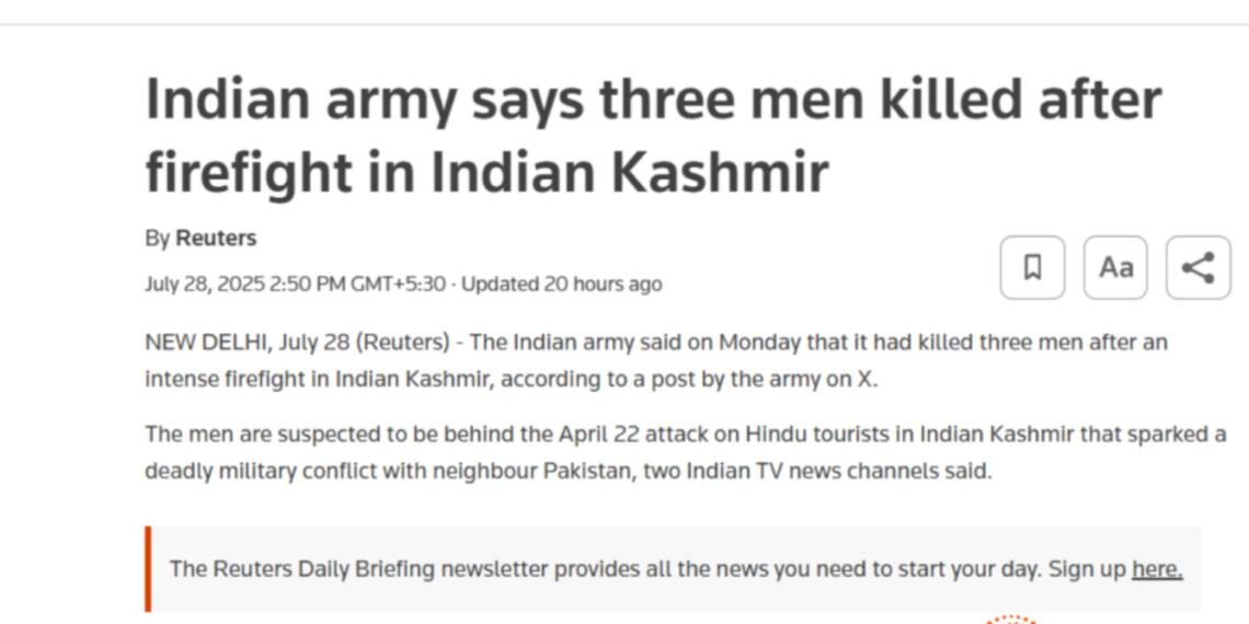 ‘तीन आतंकवादी’ नहीं, ‘तीन पुरुष’: रॉयटर्स की रिपोर्टिंग और भारतीय पत्रकार क्यों चुप हैं?