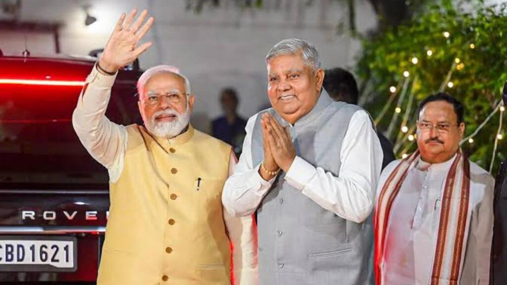 पीएम मोदी, जगदीप धनखड़ और जेपी नड्डा