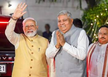 पीएम मोदी, जगदीप धनखड़ और जेपी नड्डा