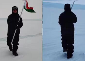 स्वतंत्रता दिवस पर अंटार्कटिका में भारतीय व्यक्ति ने तिरंगा फहराया