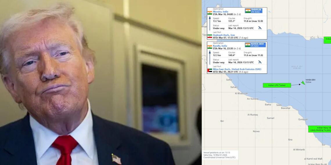 Indian navy in hormuz and trump