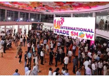 ग्रेटर नोएडा के India Expo Mart में चल रहे UP International Trade Show 2026