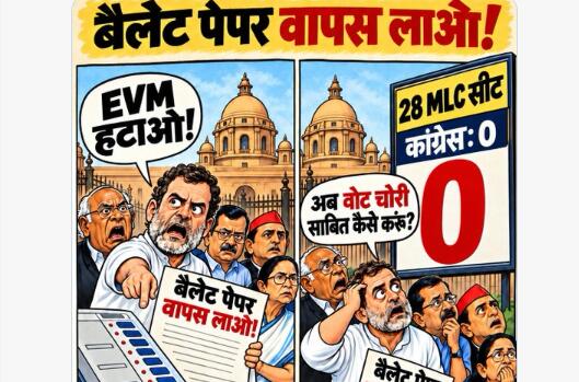 बैलेट पेपर से भी हारी कांग्रेस, BJP का तंज—अब कहां गई ‘वोट चोरी’ की कहानी?